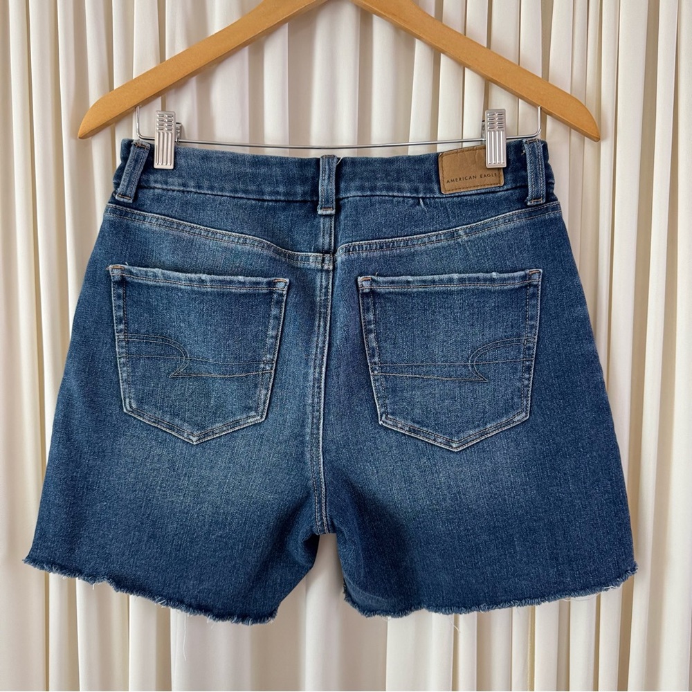 American Eagle Dream Curvy Denim Midi 90s Short Mid Length Spring Summer Size 6 - Picture 2 of 5